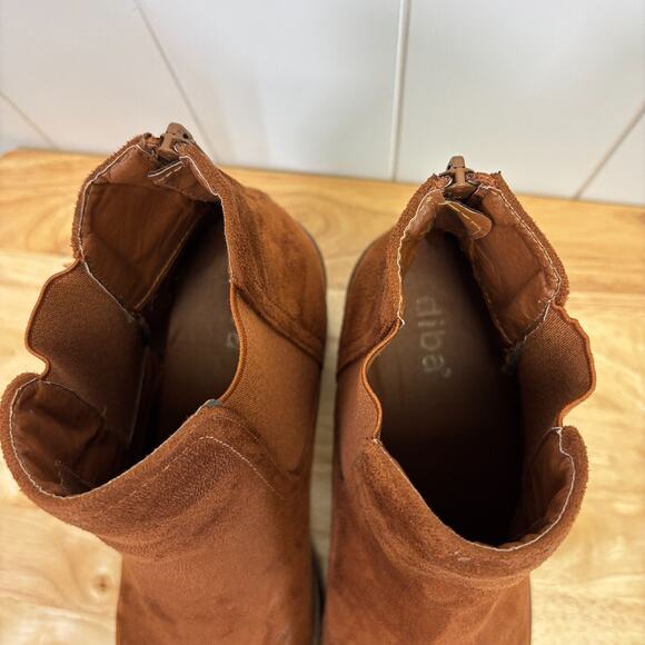 Diba Womens Boho Indie Chunky Ankle Platform Booties Size 11 Cognac Hipster - Picture 7 of 8